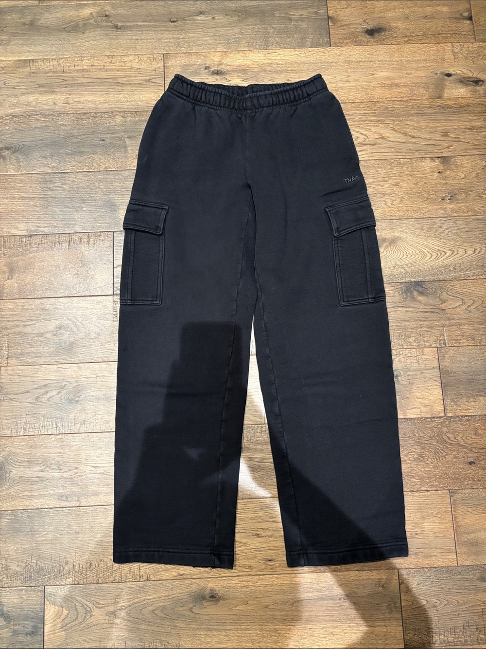 TNA Black Men's Cargo Sweatpants with Side Pockets